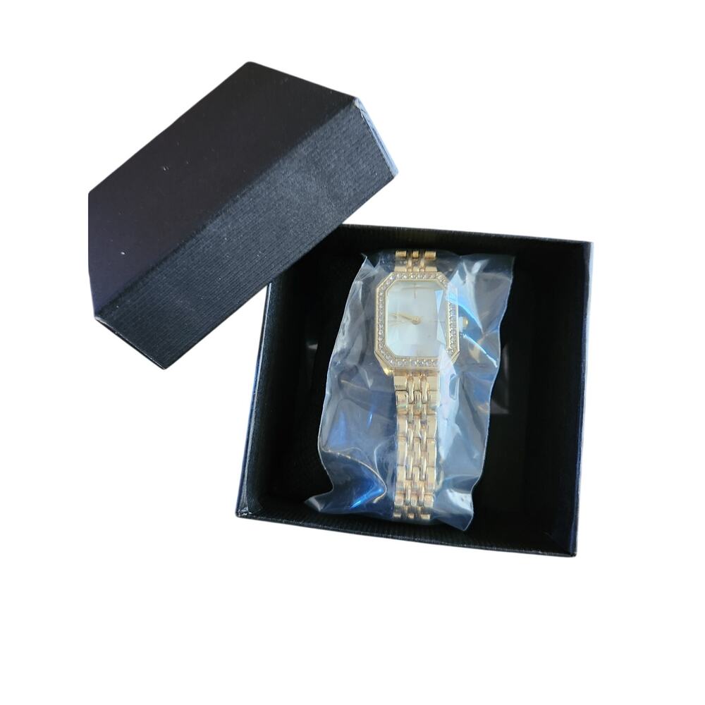 Gold Tone Octagon Crystal Watch Bracelet Style NWT Boxed